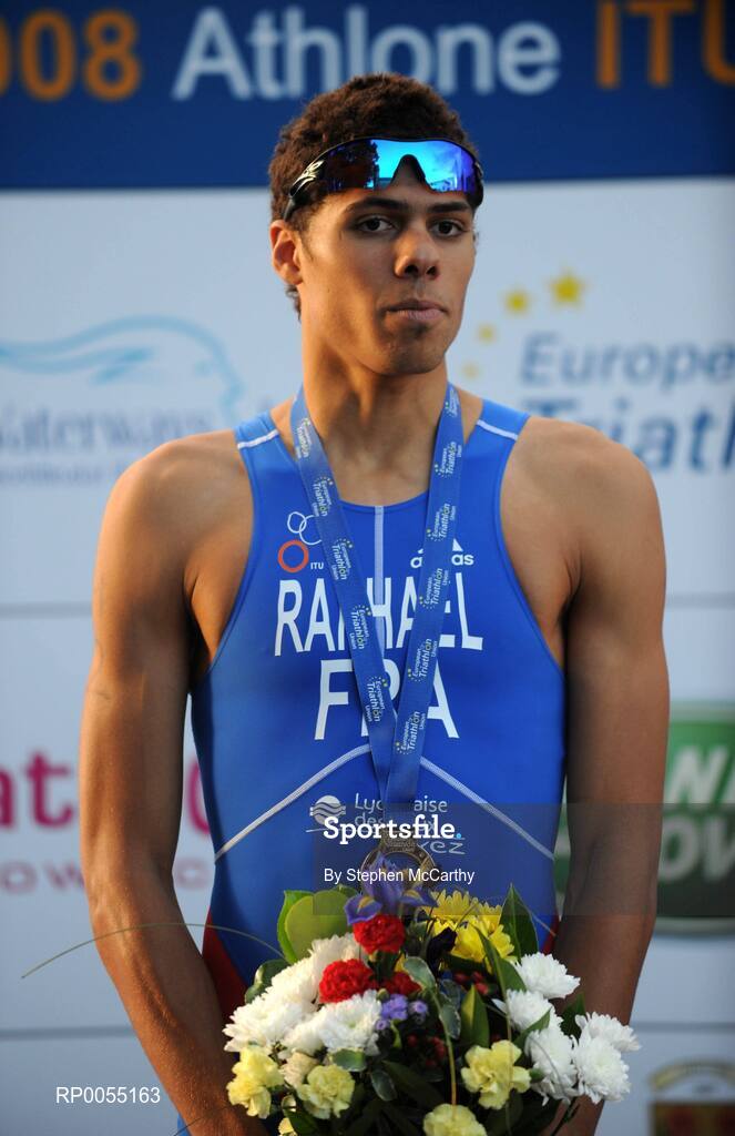 12 July 2008; Second placed in the Men's Elite Race Aurelien Raphael, France at the triAthlone event. Over 1,500 competitors took part in the third running of triAthlone sponsored by Waterways Ireland. triAthlone will host the European Triathlon Championships in 2010, the first time the event has ever been held in Ireland. Waterways Ireland triAthlone Triathlon, Athlone, Co. Westmeath. Picture credit: Stephen McCarthy / SPORTSFILE
