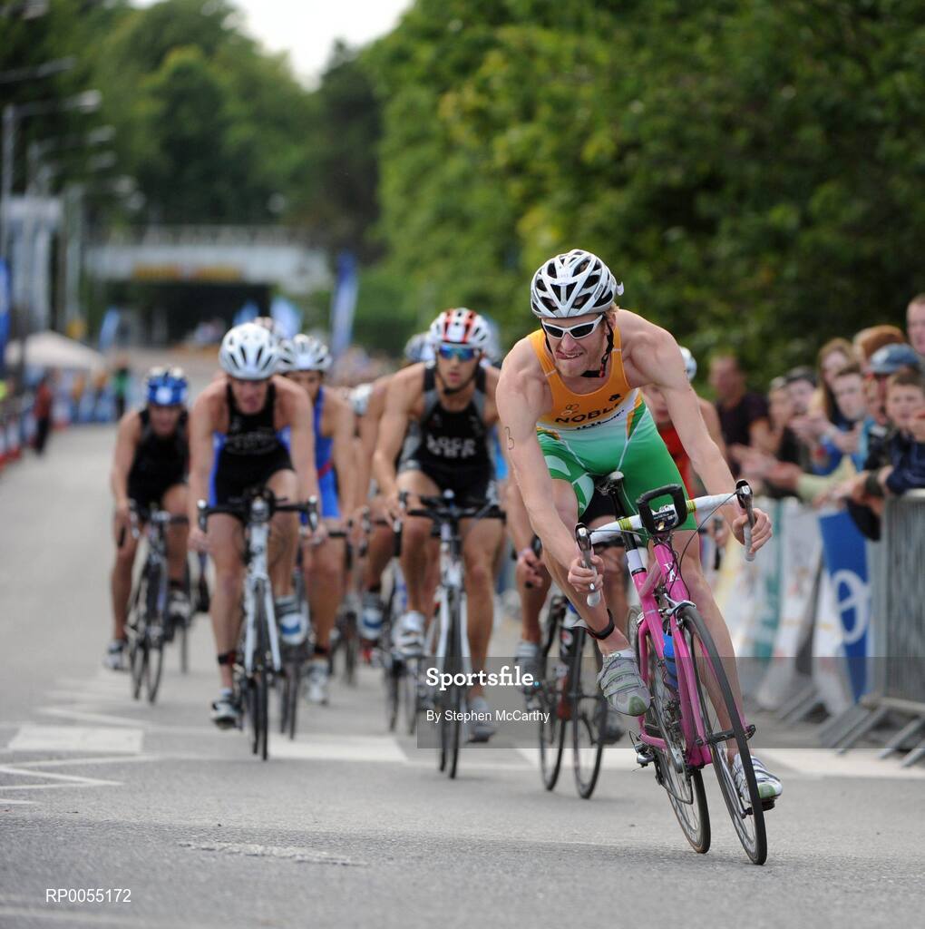 12 July 2008; Gavin Noble, Ireland, in action during the cycling discipline of the Men's Elite Race at the triAthlone event. Over 1,500 competitors took part in the third running of triAthlone sponsored by Waterways Ireland. triAthlone will host the European Triathlon Championships in 2010, the first time the event has ever been held in Ireland. Waterways Ireland triAthlone Triathlon, Athlone, Co. Westmeath. Picture credit: Stephen McCarthy / SPORTSFILE