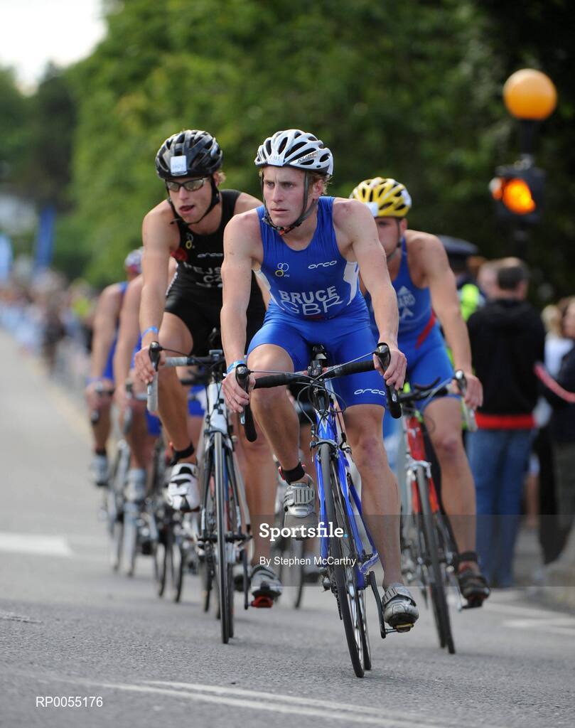 12 July 2008; Mark Bruce, Great Britian, in action during the cycling discipline of the Men's Elite Race at the triAthlone event. Over 1,500 competitors took part in the third running of triAthlone sponsored by Waterways Ireland. triAthlone will host the European Triathlon Championships in 2010, the first time the event has ever been held in Ireland. Waterways Ireland triAthlone Triathlon, Athlone, Co. Westmeath. Picture credit: Stephen McCarthy / SPORTSFILE