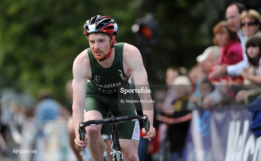 12 July 2008; David Graham, Ireland, in action during the cycling discipline of the Men's Elite Race at the triAthlone event. Over 1,500 competitors took part in the third running of triAthlone sponsored by Waterways Ireland. triAthlone will host the European Triathlon Championships in 2010, the first time the event has ever been held in Ireland. Waterways Ireland triAthlone Triathlon, Athlone, Co. Westmeath. Picture credit: Stephen McCarthy / SPORTSFILE