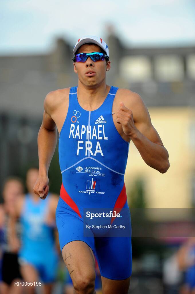 12 July 2008; Eventual second place Aurelien Raphael, France, in action during the running discipline of the Men's Elite Race at the triAthlone event. Over 1,500 competitors took part in the third running of triAthlone sponsored by Waterways Ireland. triAthlone will host the European Triathlon Championships in 2010, the first time the event has ever been held in Ireland. Waterways Ireland triAthlone Triathlon, Athlone, Co. Westmeath. Picture credit: Stephen McCarthy / SPORTSFILE