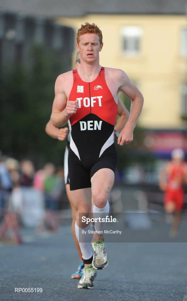 12 July 2008; Jens Toft, Denmark, in action during the running discipline of the Men's Elite Race at the triAthlone event. Over 1,500 competitors took part in the third running of triAthlone sponsored by Waterways Ireland. triAthlone will host the European Triathlon Championships in 2010, the first time the event has ever been held in Ireland. Waterways Ireland triAthlone Triathlon, Athlone, Co. Westmeath. Picture credit: Stephen McCarthy / SPORTSFILE