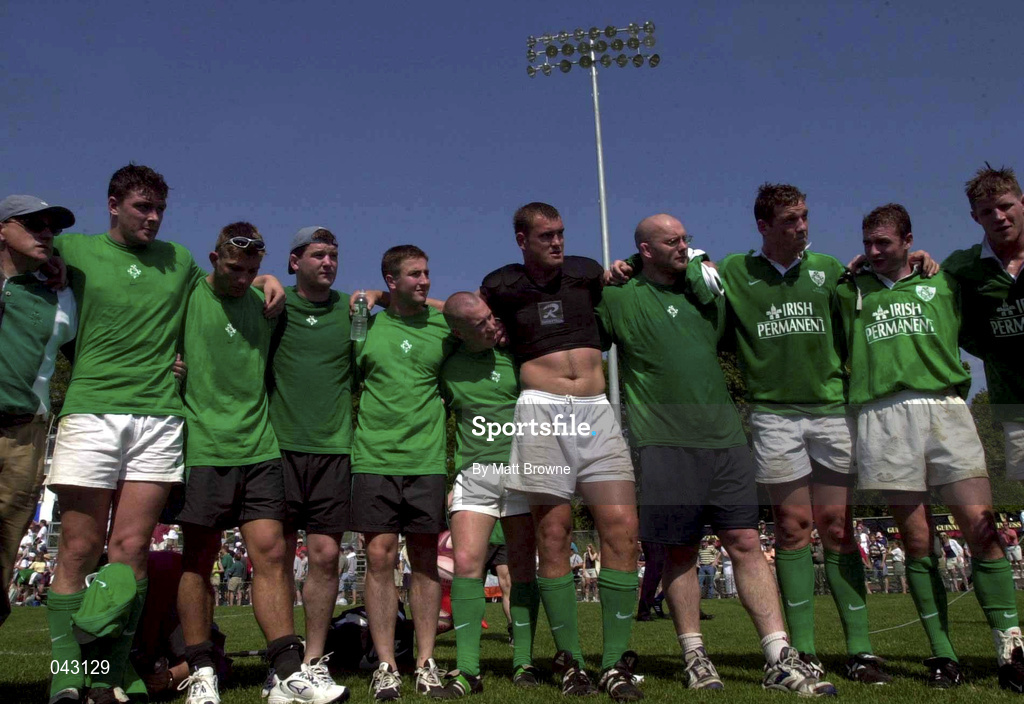10 June 2000; Ireland players following the Rugby International match between USA and Ireland at Singer Family Park in Manchester, New Hampshire, USA. Photo by Matt Browne/Sportsfile