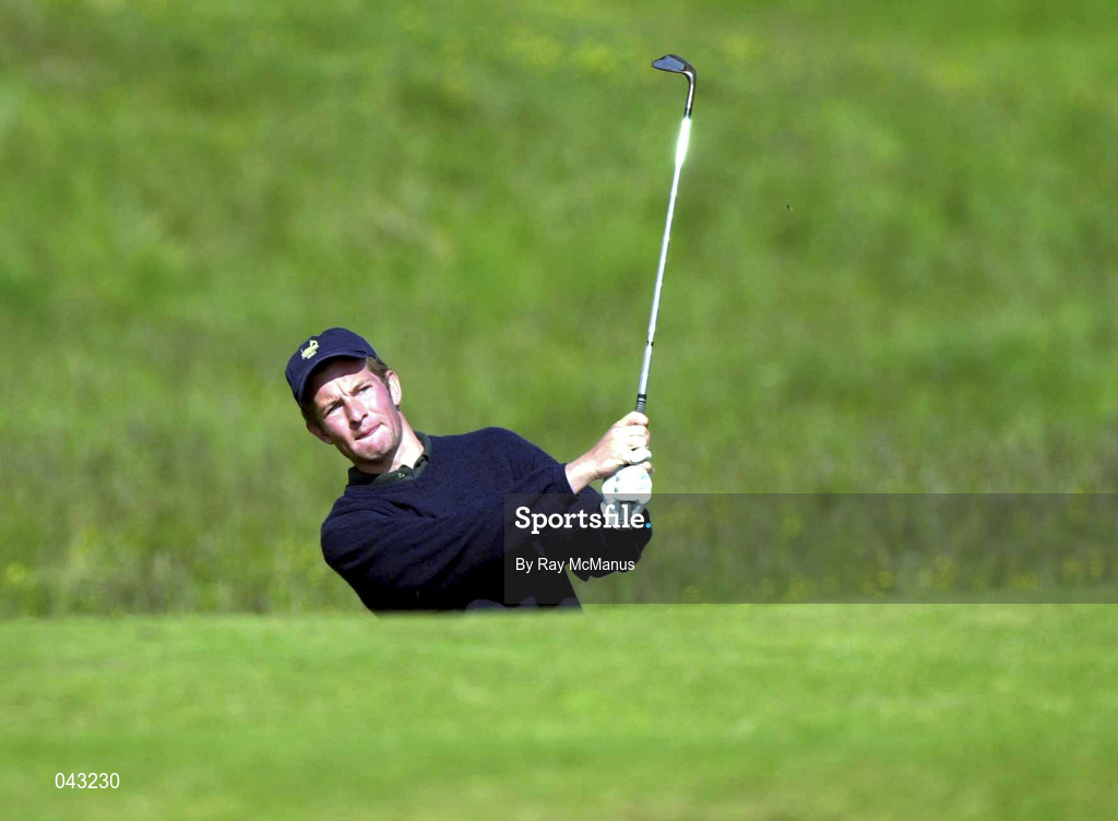6 June 2000; Noel Fox of Portmarnock Golf Club watches his second shot to the 14th during the final round of the East of Ireland Championship at County Louth Golf Club in Baltray, Louth. Photo by Ray McManus/Sportsfile