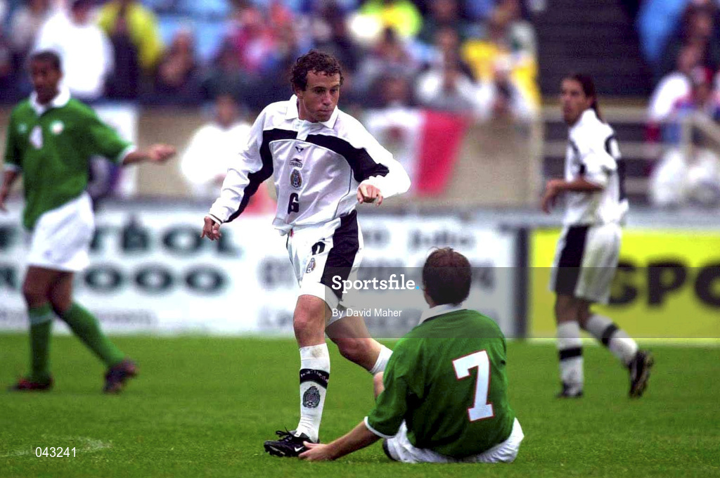 4 June 2000; Gerardo Torrado of Mexico gestures towards Jason McAteer of Republic of Ireland during the US Nike Cup game between Republic of Ireland and Mexico at Soldier Field in Chicago, Illnois, USA. Photo by David Maher/Sportsfile