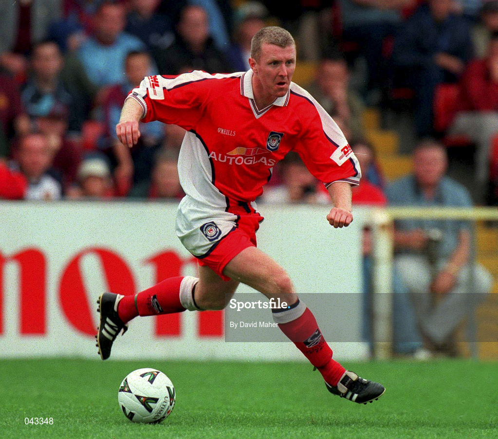 23 July 2000; Barry Prenderville of St Patrick's Athletic during the Pre-Season Friendly match between St Patrick's Athletic and West Ham United at Richmond Park in Dublin. Photo by David Maher/Sportsfile