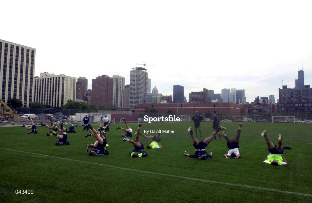 2 June 2000; Republic of Ireland players during a training session at Moody Bible Institute in Chicago, Illinois, USA. Photo by David Maher/Sportsfile