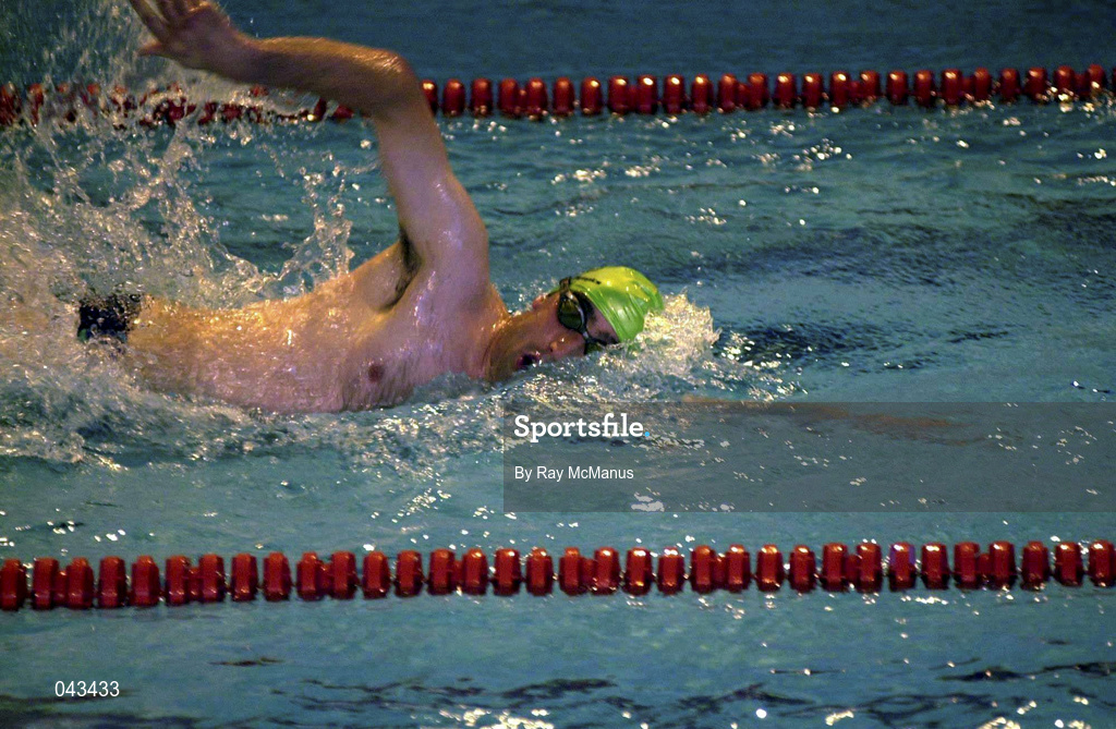 31 May 2000; Ireland's Michael Breen competes in the relay swimming event during the Special Olympics European Games in Groningen, Netherlands. Photo by Ray McManus/Sportsfile