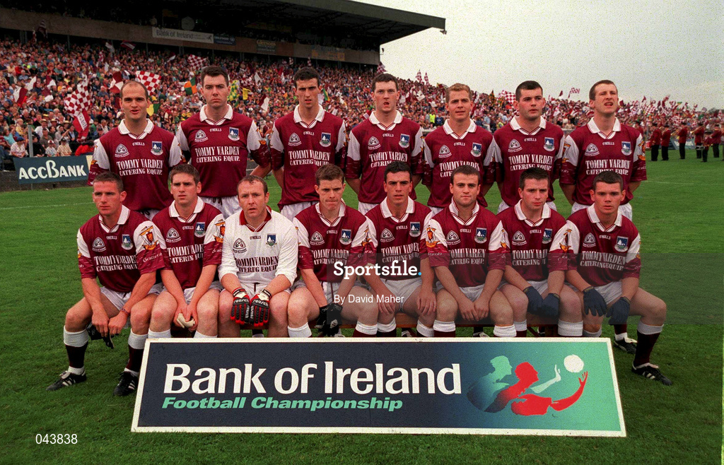 30 July 2000; The Galway team prior to the Bank of Ireland Connacht Senior Football Championship Final between Galway and Leitrim at Dr Hyde Park in Roscommon. Photo by David Maher/Sportsfile