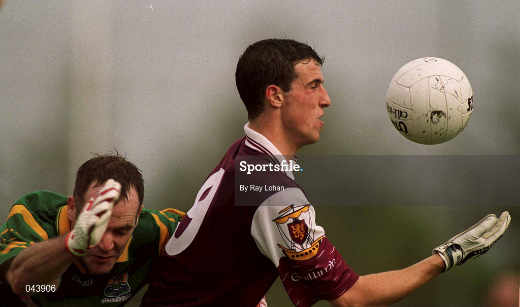 30 July 2000; Joe Bergin of Galway in action against Paul Kieran of Leitrim during the Bank of Ireland Connacht Senior Football Championship Final between Galway and Leitrim at Dr Hyde Park in Roscommon. Photo by Ray Lohan/Sportsfile