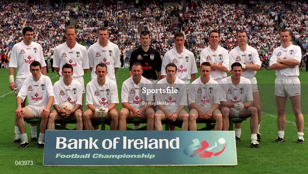 30 July 2000; The Kildare team prior to the Bank of Ireland Leinster Senior Football Championship Final between Dublin and Kildare at Croke Park in Dublin. Photo by Ray McManus/Sportsfile