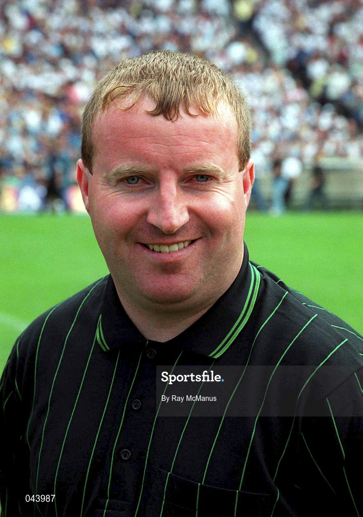 30 July 2000; Linesman John Geaney, Cork, prior to the Bank of Ireland Leinster Senior Football Championship Final between Dublin and Kildare at Croke Park in Dublin. Photo by Ray McManus/Sportsfile