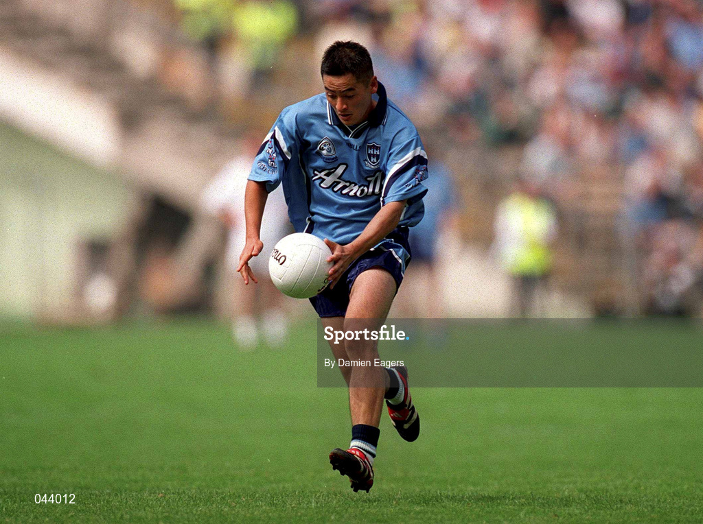 30 July 2000; Jason Sherlock of Dublin during the Bank of Ireland Leinster Senior Football Championship Final between Dublin and Kildare at Croke Park in Dublin. Photo by Damien Eagers/Sportsfile
