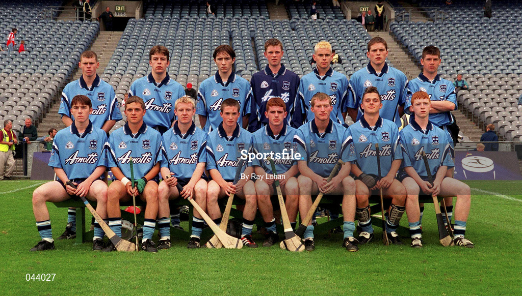 23 July 2000; The Dublin team prior to the All-Ireland Minor Hurling Championship Quarter-Final match between Dublin and Antrim at Croke Park in Dublin. Photo by Ray Lohan/Sportsfile