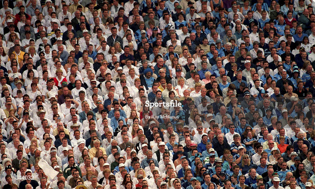 30 July 2000; Kildare and Dublin supporters watch on during the Bank of Ireland Leinster Senior Football Championship Final between Dublin and Kildare at Croke Park in Dublin. Photo by Ray McManus/Sportsfile