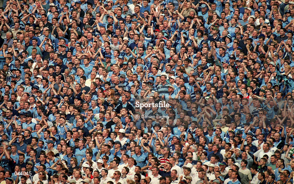 30 July 2000; Supporters on Hill 16 during the Bank of Ireland Leinster Senior Football Championship Final between Dublin and Kildare at Croke Park in Dublin. Photo by Damien Eagers/Sportsfile