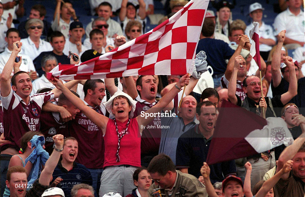 30 July 2000; Westmeath supporters celebrate during the Leinster Minor Football Championship Final between Dublin and Westmeath at Croke Park in Dublin. Photo by John Mahon/Sportsfile