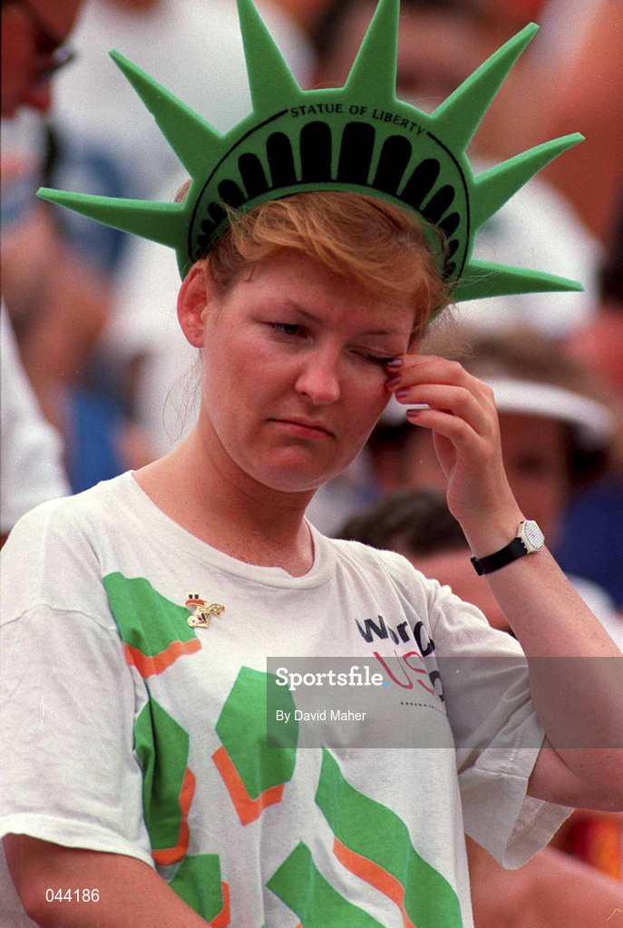 4 July 1994; A Republic of Ireland supporter during the FIFA World Cup 1994 Round of 16 match between Netherlands and Republic of Ireland at the Citrus Bowl in Orlando, Florida, USA. Photo by David Maher/Sportsfile