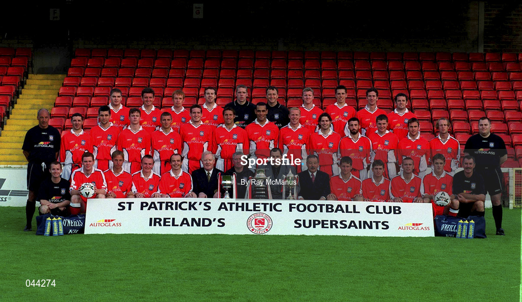 11 July 2000; The St Patrick's Athletic squad during a squad portrait session at Richmond Park in Dublin. Photo by Ray McManus/Sportsfile