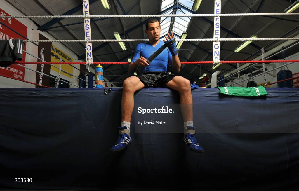 10 June 2008; Ireland's Olympic boxer Darren Sutherland during a photocall. Olympic Boxers photocall, National Stadium, Dublin. Picture credit: David Maher / SPORTSFILE *** Local Caption *** S0806060 Olympic Boxers photocall
