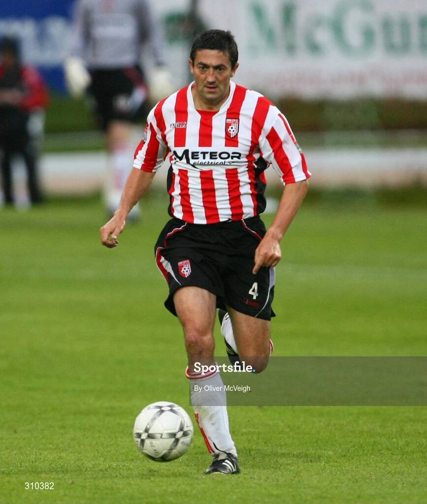 27 June 2008; Peter Hutton, Derry City. eircom league Premier Division, Derry City v St Patrick's Athletic, Brandywell, Derry. Picture credit: Oliver McVeigh / SPORTSFILE