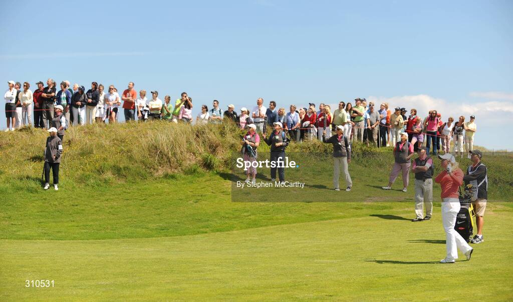 13 July 2008; Suzann Pettersen, Norway, watches her shot from the fairway during the final round of the AIB Ladies Irish Open Golf Championship. Portmarnock Hotel and Golf Links, Co. Dublin. Picture credit: Stephen McCarthy / SPORTSFILE