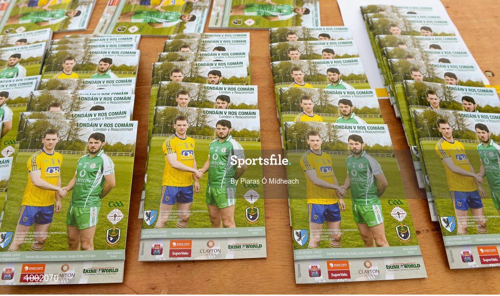 24 May 2015; A general view of programmes for sale in the ground. Connacht GAA Football Senior Championship Quarter-Final, London v Roscommon. Páirc Smárgaid, Ruislip, London, England. Picture credit: Piaras Ó Mídheach / SPORTSFILE