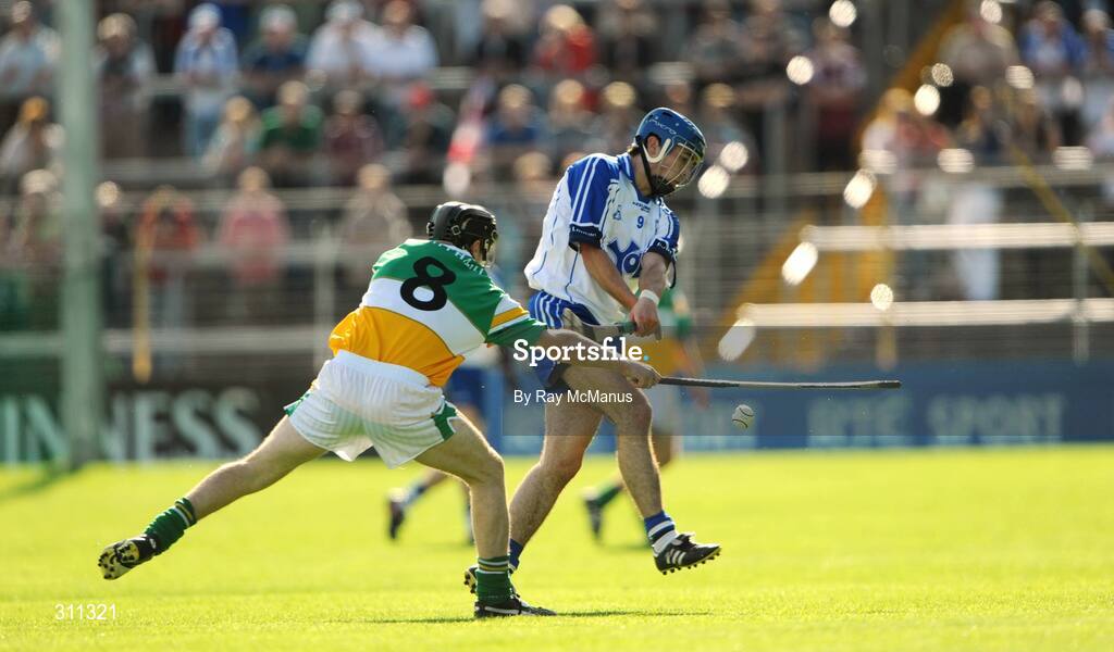 19 July 2008; Jamie Nagle, Waterford, in action against Brendan Murphy, Offaly. GAA Hurling All-Ireland Senior Championship Qualifier - Round 4, Offaly v Waterford, Thurles, Co. Tipperary. Picture credit: Ray McManus / SPORTSFILE