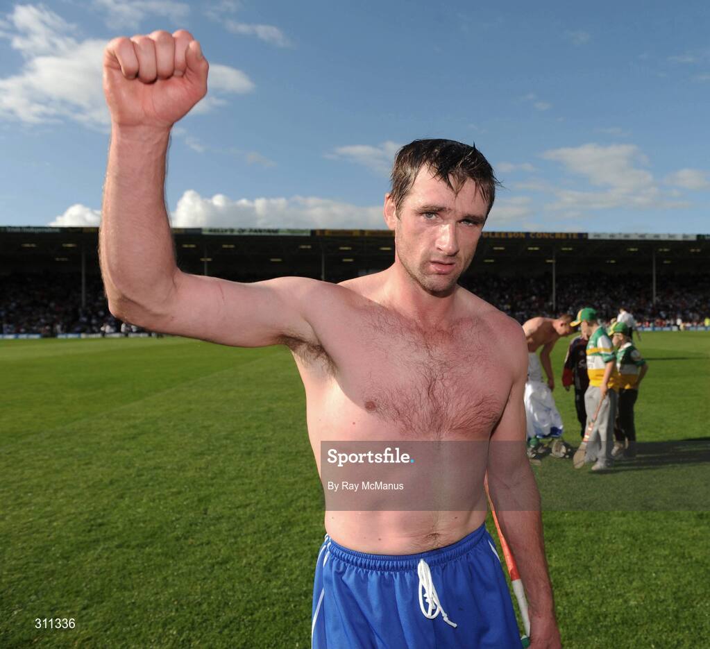 19 July 2008; Waterford's Tony Browne celebrates victory. GAA Hurling All-Ireland Senior Championship Qualifier - Round 4, Offaly v Waterford, Thurles, Co. Tipperary. Picture credit: Ray McManus / SPORTSFILE