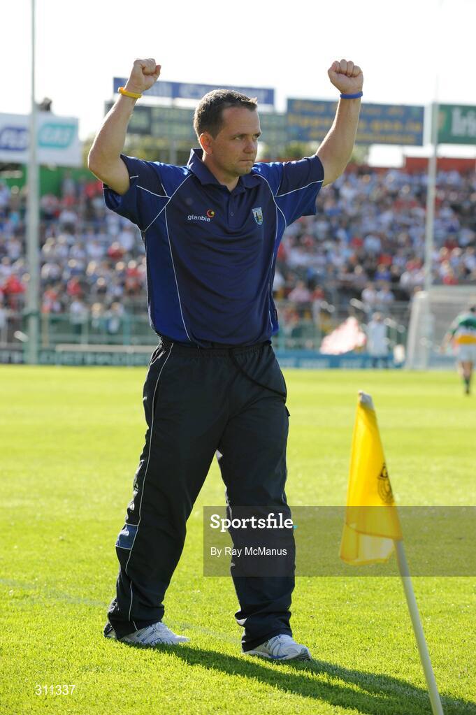 19 July 2008; Waterford manager Davy Fitzgerald celebrates a late point. GAA Hurling All-Ireland Senior Championship Qualifier - Round 4, Offaly v Waterford, Thurles, Co. Tipperary. Picture credit: Ray McManus / SPORTSFILE