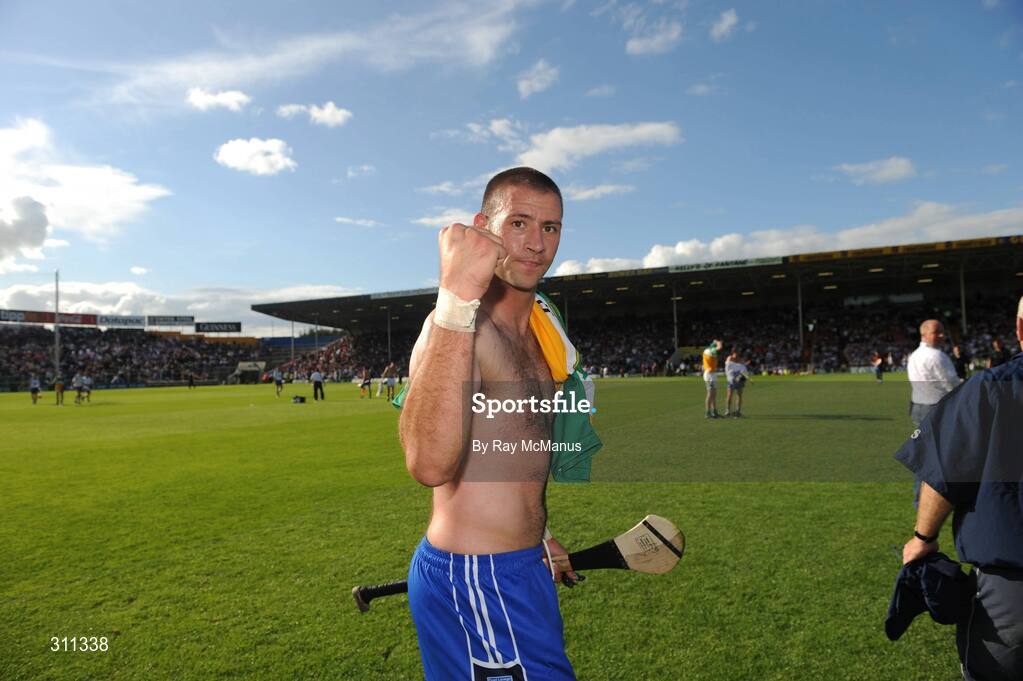 19 July 2008; Waterford's Dan Shanahan celebrates victory. GAA Hurling All-Ireland Senior Championship Qualifier - Round 4, Offaly v Waterford, Thurles, Co. Tipperary. Picture credit: Ray McManus / SPORTSFILE