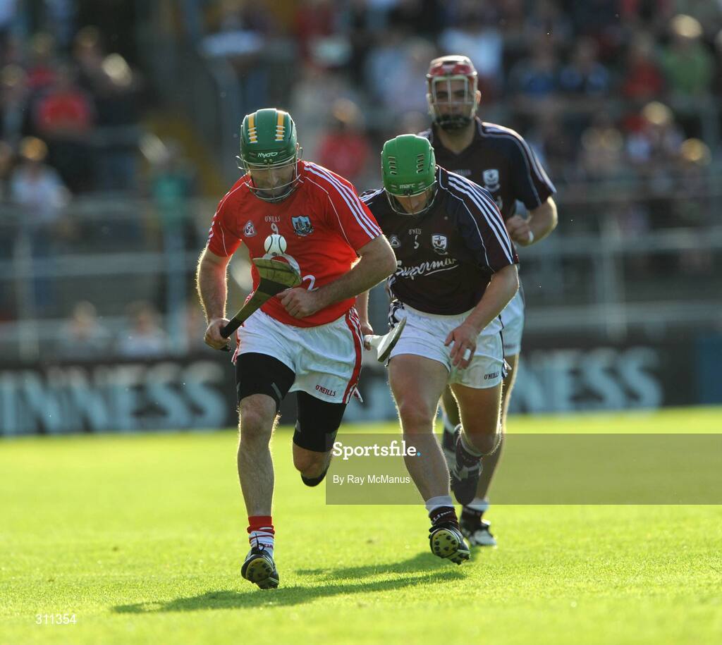 19 July 2008; Jerry O'Connor, Cork, in action against Fergal Healy, Galway. GAA Hurling All-Ireland Senior Championship Qualifier - Round 4, Cork v Galway, Thurles, Co. Tipperary. Picture credit: Ray McManus / SPORTSFILE