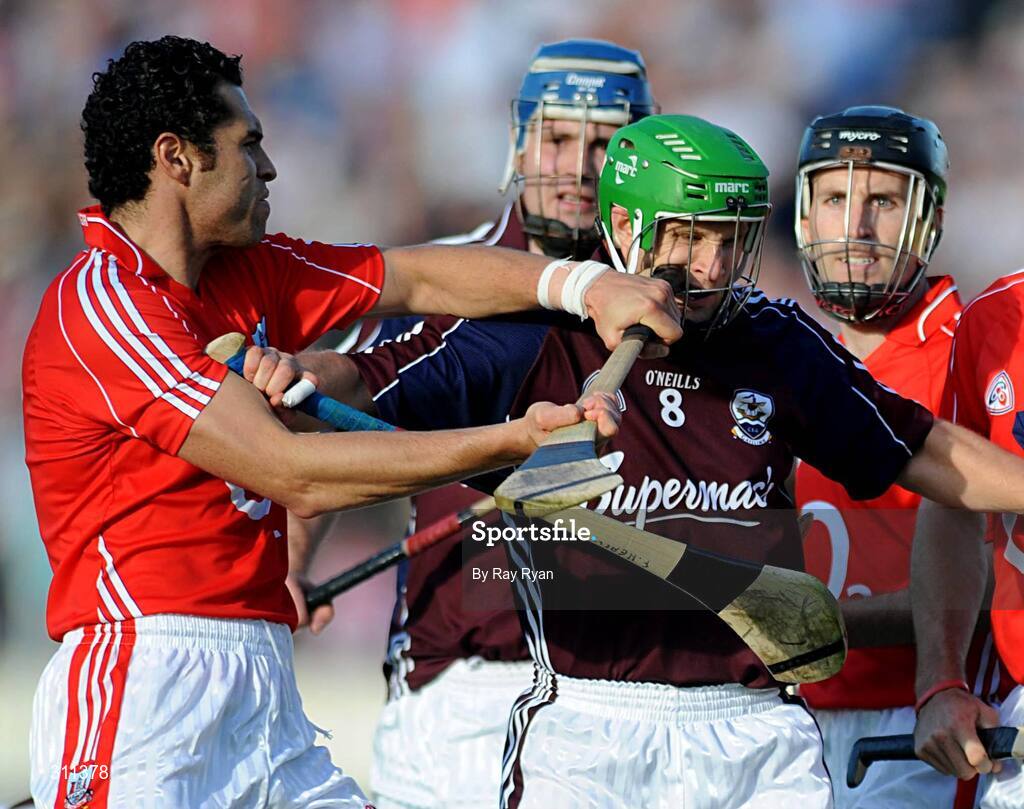19 July 2008; Sean Og hAilpin, Cork, in action against Fergal Healy, Galway. GAA Hurling All-Ireland Senior Championship Qualifier - Round 4, Cork v Galway, Thurles, Co. Tipperary. Picture credit: Ray Ryan / SPORTSFILE