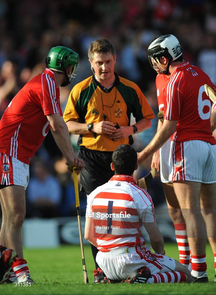 19 July 2008; Donal Og Cusack, Cork, is sent off by referee  Barry Kelly. GAA Hurling All-Ireland Senior Championship Qualifier - Round 4, Cork v Galway, Thurles, Co. Tipperary. Picture credit: Ray Ryan / SPORTSFILE