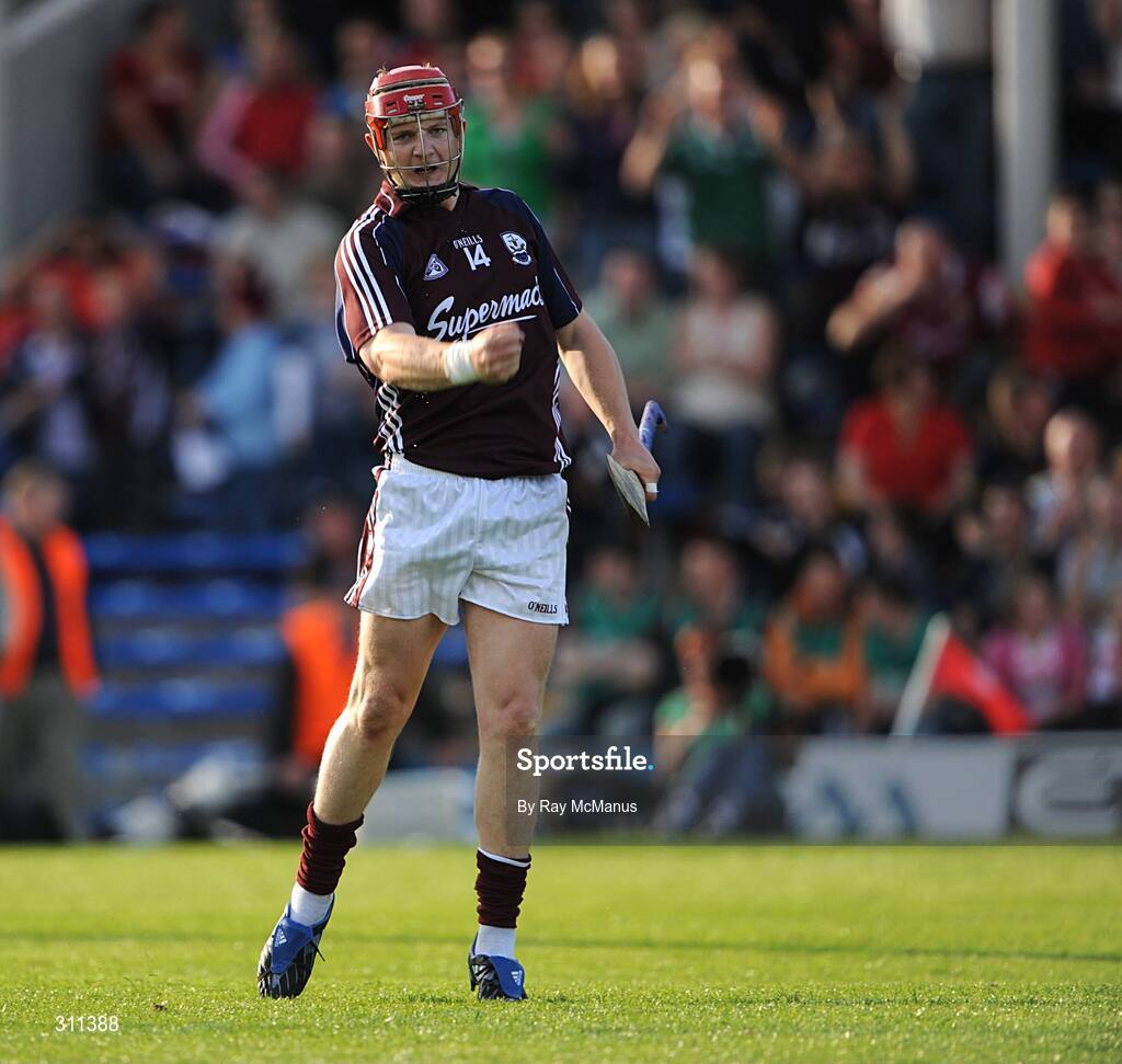 19 July 2008; Joe Canning celebrates scoring a first half penalty for Galway. GAA Hurling All-Ireland Senior Championship Qualifier - Round 4, Cork v Galway, Thurles, Co. Tipperary. Picture credit: Ray McManus / SPORTSFILE