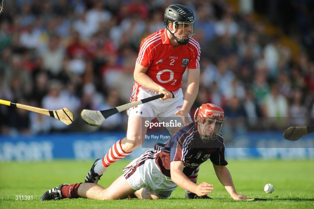 19 July 2008; Alan Kerins, Galway in action against Shane O'Neill, Cork. GAA Hurling All-Ireland Senior Championship Qualifier - Round 4, Cork v Galway, Thurles, Co. Tipperary. Picture credit: Ray Ryan / SPORTSFILE