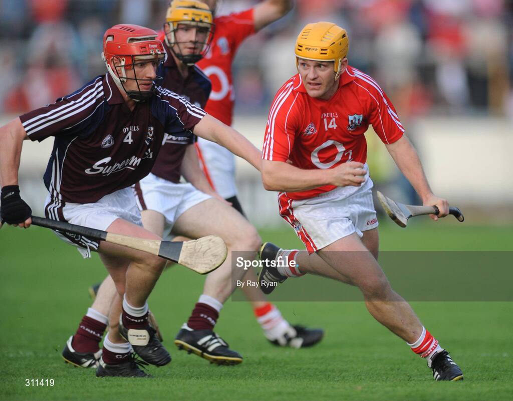 19 July 2008; Joe Deane, Cork, in action against Ollie Canning, Galway. GAA Hurling All-Ireland Senior Championship Qualifier - Round 4, Cork v Galway, Thurles, Co. Tipperary. Picture credit: Ray Ryan / SPORTSFILE