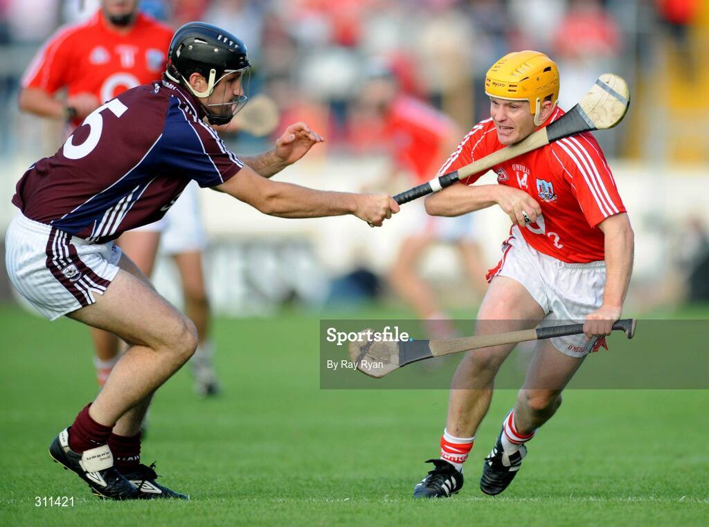 19 July 2008; Joe Deane, Cork, in action against Shane Kavanagh, Galway. GAA Hurling All-Ireland Senior Championship Qualifier - Round 4, Cork v Galway, Thurles, Co. Tipperary. Picture credit: Ray Ryan / SPORTSFILE