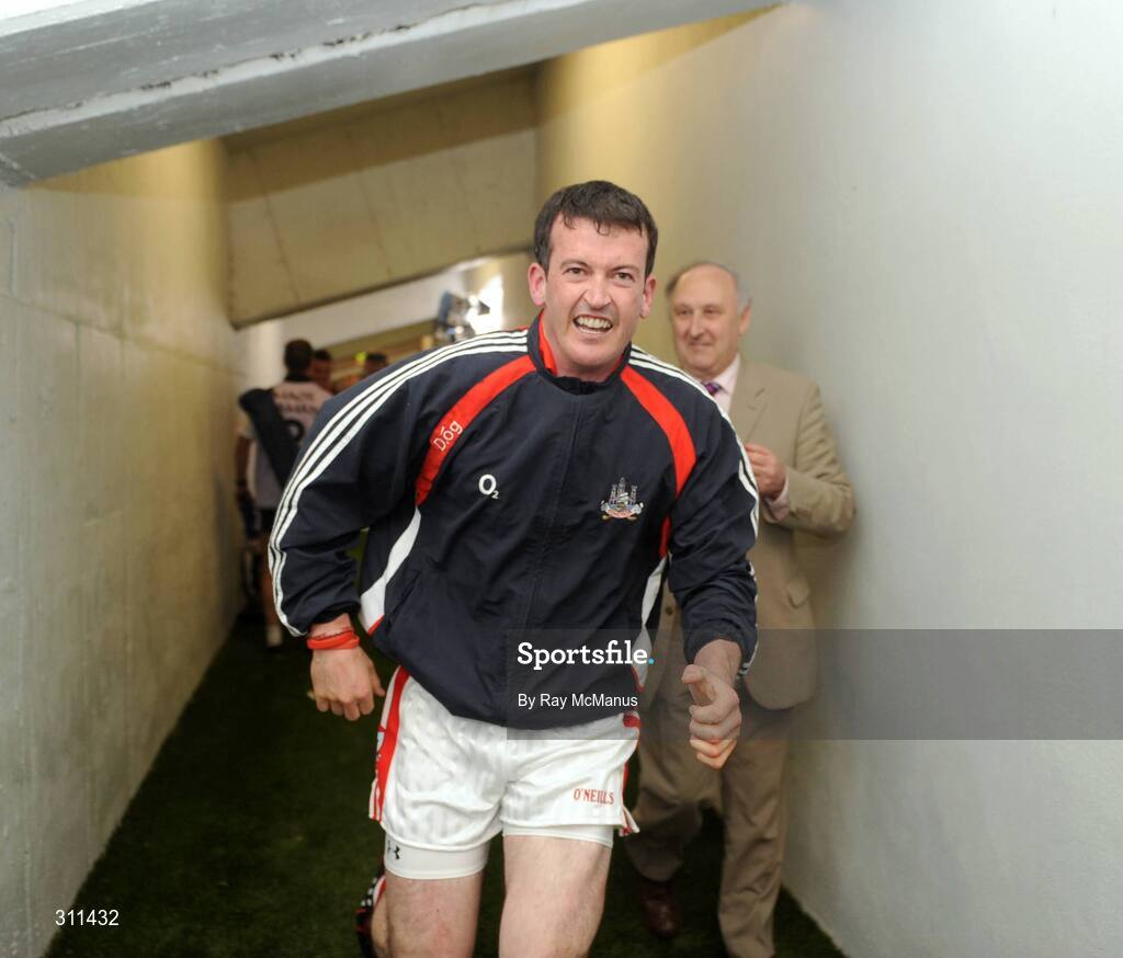 19 July 2008; Cork goalkeeper Donal Og Cusack, who was sent off in the game, celebrates victory. GAA Hurling All-Ireland Senior Championship Qualifier - Round 4, Cork v Galway, Thurles, Co. Tipperary. Picture credit: Ray McManus / SPORTSFILE