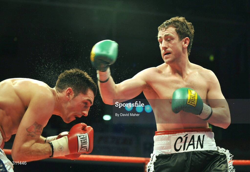 19 July 2008; Paul McCloskey, right, in action against Nigel Wright. International light-welterweight contest. University Sports Arena, Limerick. Picture credit: David Maher / SPORTSFILE