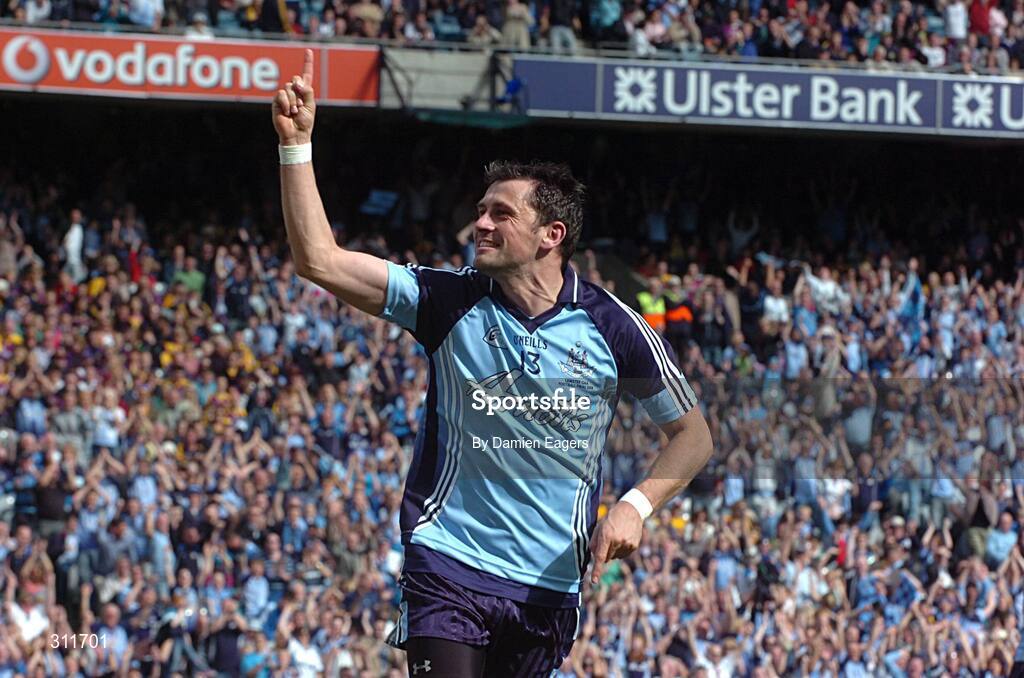20 July 2008; Alan Brogan, Dublin, celebrates after scoring his side's second goal. GAA Football Leinster Senior Championship Final, Dublin v Wexford, Croke Park, Dublin. Picture credit: Damien Eagers / SPORTSFILE