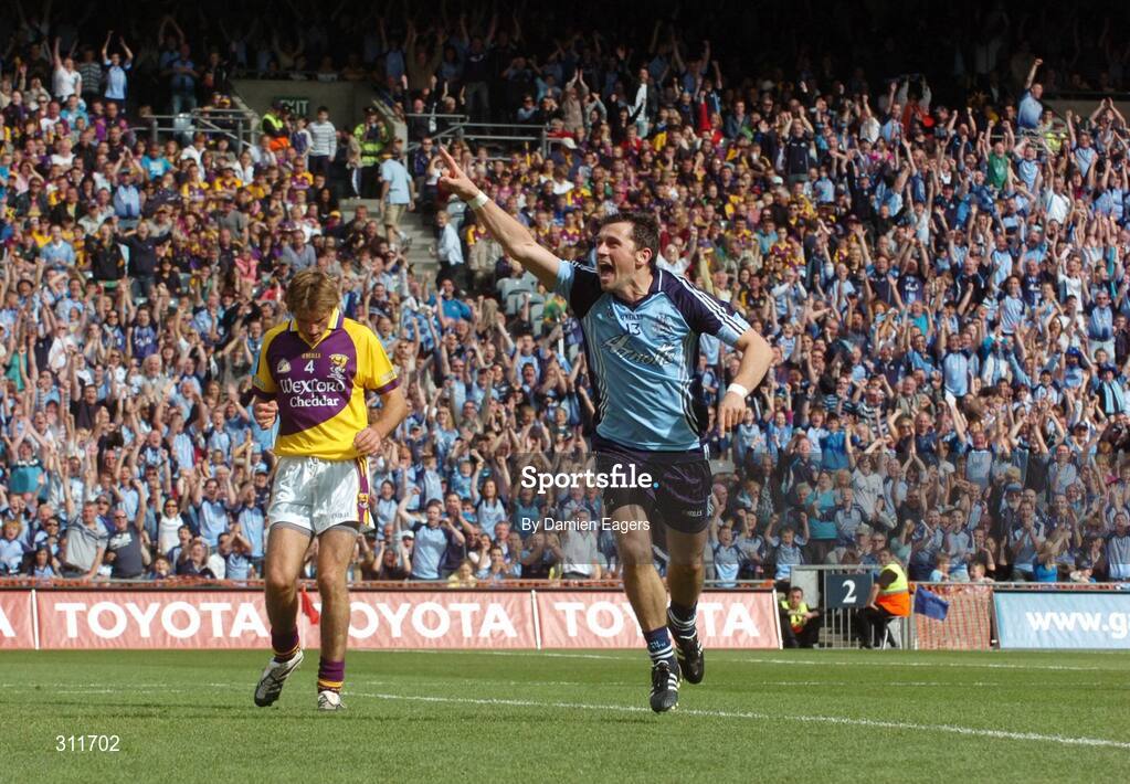 20 July 2008; Alan Brogan, Dublin, celebrates after scoring his side's second goal. GAA Football Leinster Senior Championship Final, Dublin v Wexford, Croke Park, Dublin. Picture credit: Damien Eagers / SPORTSFILE