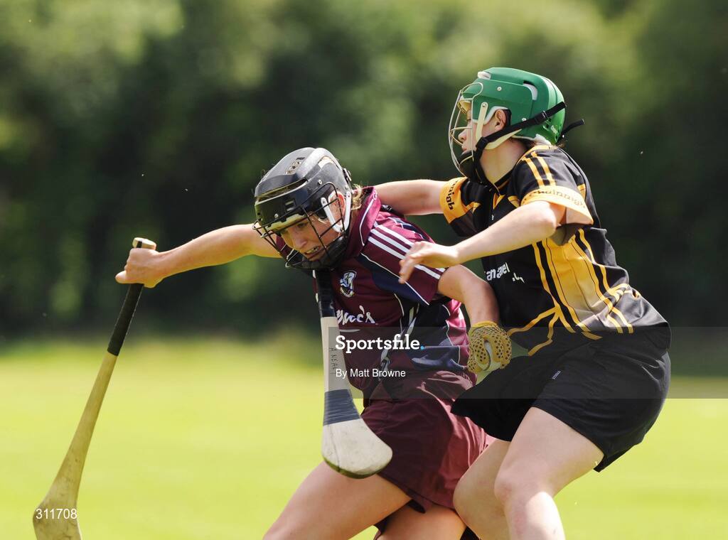 20 July 2008; Aine Hillary, Galway, in action against Aoife Neary, Kilkenny. Gala All-Ireland Senior Camogie Championship, Kilkenny v Galway, Ryall Park, Kilmanagh, Co. Kilkenny. Picture credit: Matt Browne / SPORTSFILE