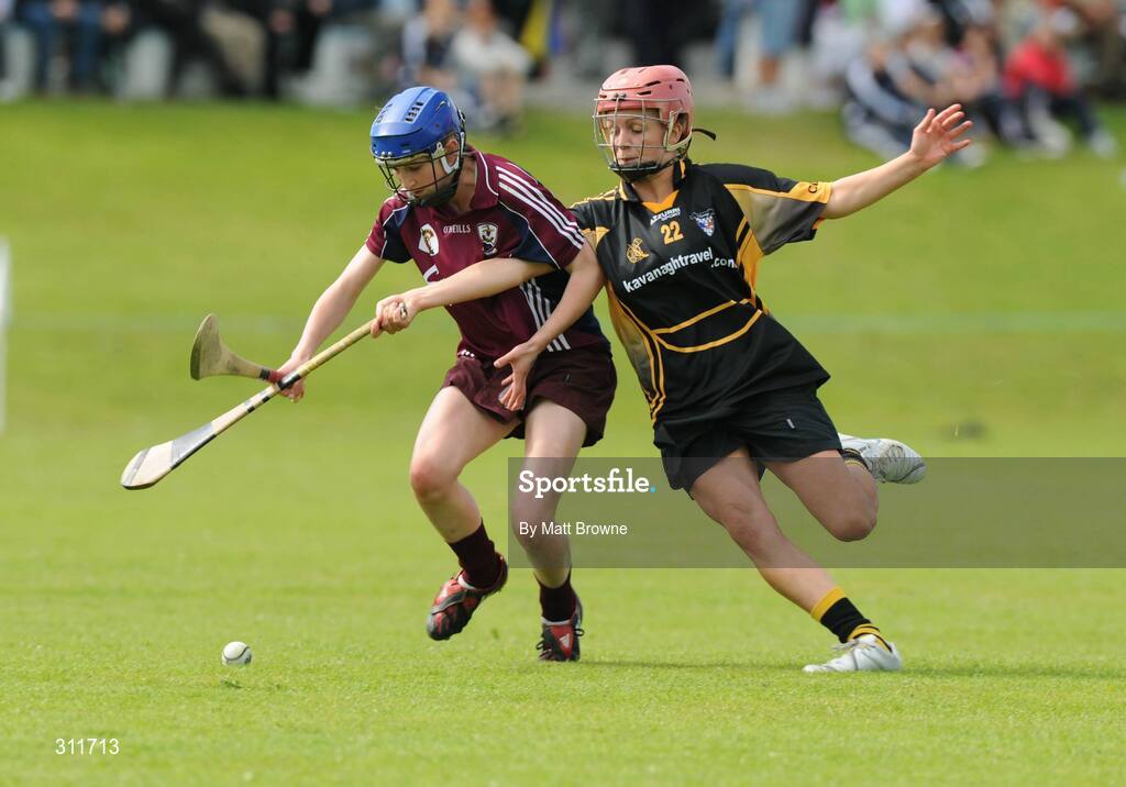 20 July 2008; Niamh Kilkenny, Galway, in action against Anna Farrell, Kilkenny. Gala All-Ireland Senior Camogie Championship, Kilkenny v Galway, Ryall Park, Kilmanagh, Co. Kilkenny. Picture credit: Matt Browne / SPORTSFILE