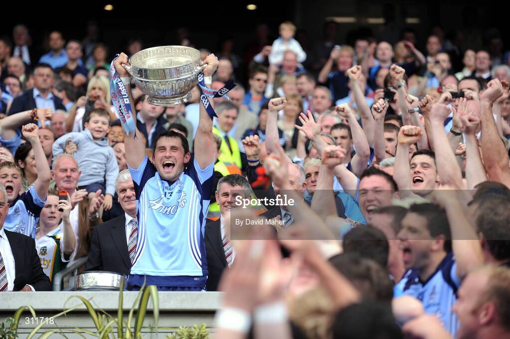 20 July 2008; Alan Brogan, Dublin captain, celebrates after victory over Wexford. GAA Football Leinster Senior Championship Final, Dublin v Wexford, Croke Park, Dublin. Picture credit: David Maher / SPORTSFILE