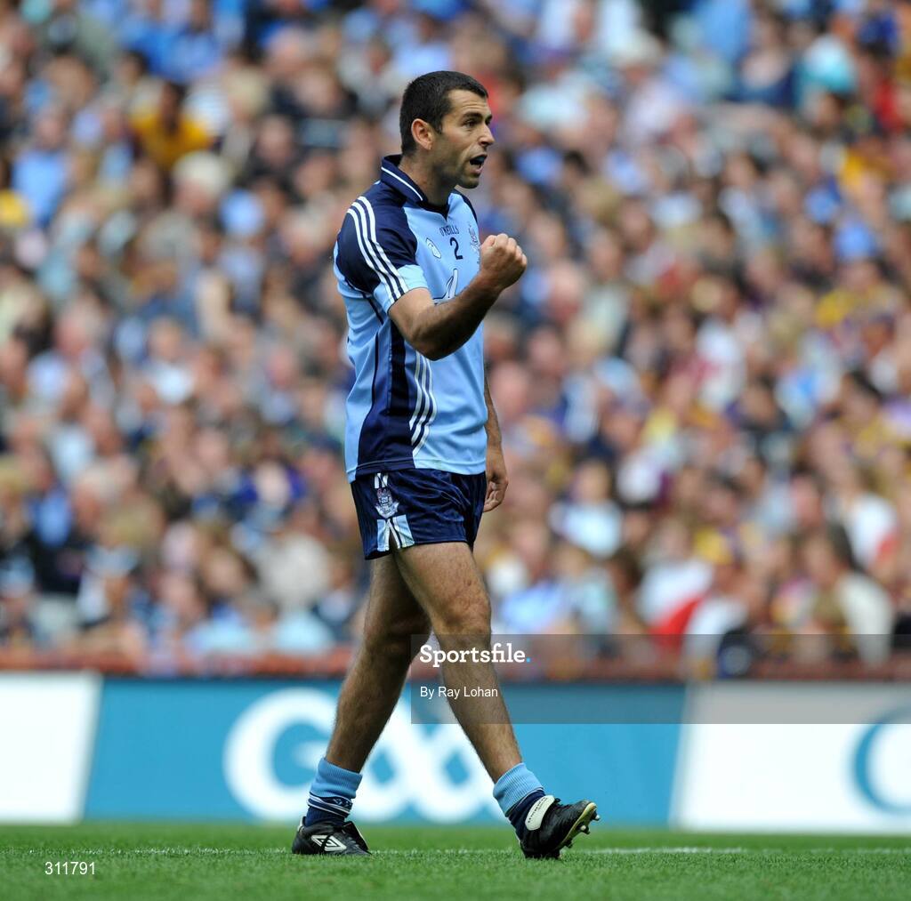 20 July 2008; Dublin's David Henry celebrates during the game. GAA Football Leinster Senior Championship Final, Dublin v Wexford, Croke Park, Dublin. Picture credit: Ray Lohan / SPORTSFILE *** Local Caption ***