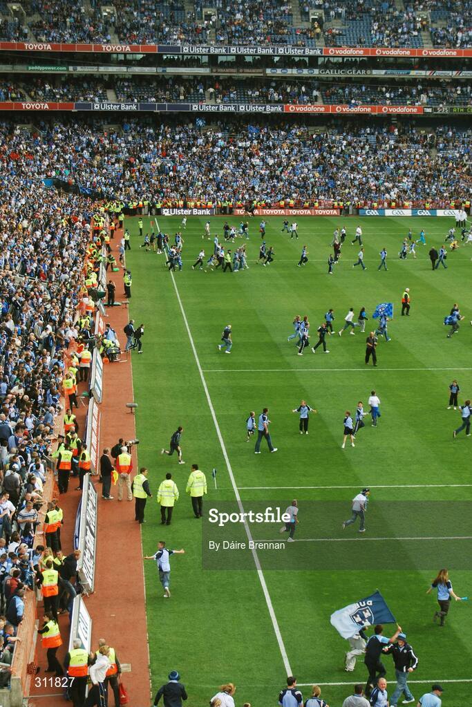 20 July 2008; A general view of Croke Park as Dublin supporters invade the pitch from the Cusack stand. GAA Football Leinster Senior Championship Final, Dublin v Wexford, Croke Park, Dublin. Picture credit: Dáire Brennan / SPORTSFILE