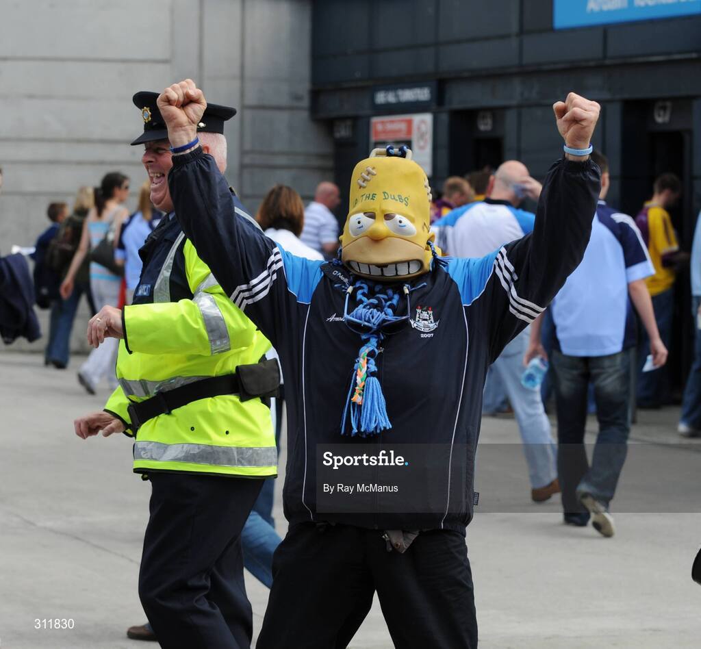 20 July 2008; 'Dublin Gerry' as Homer Simpson before the game. GAA Football Leinster Senior Championship Final, Dublin v Wexford, Croke Park, Dublin. Picture credit: Ray McManus / SPORTSFILE