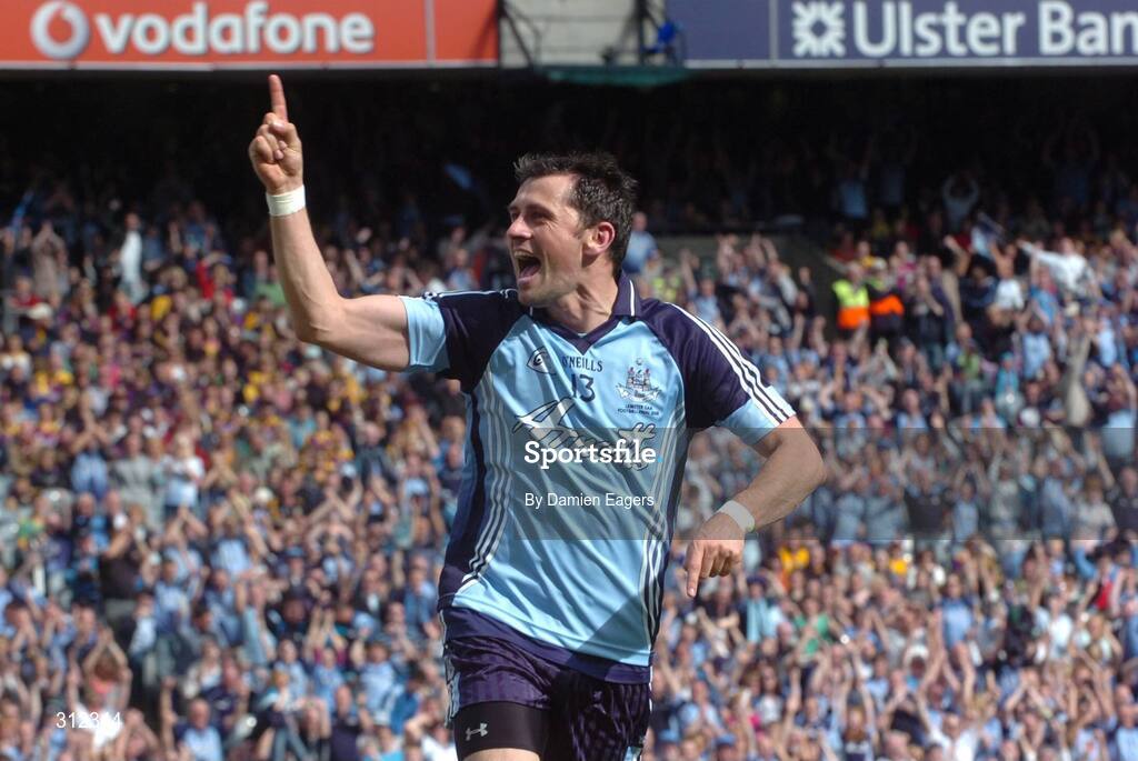 20 July 2008; Alan Brogan, Dublin, celebrates after scoring his side's second goal. GAA Football Leinster Senior Championship Final, Dublin v Wexford, Croke Park, Dublin. Picture credit: Damien Eagers / SPORTSFILE