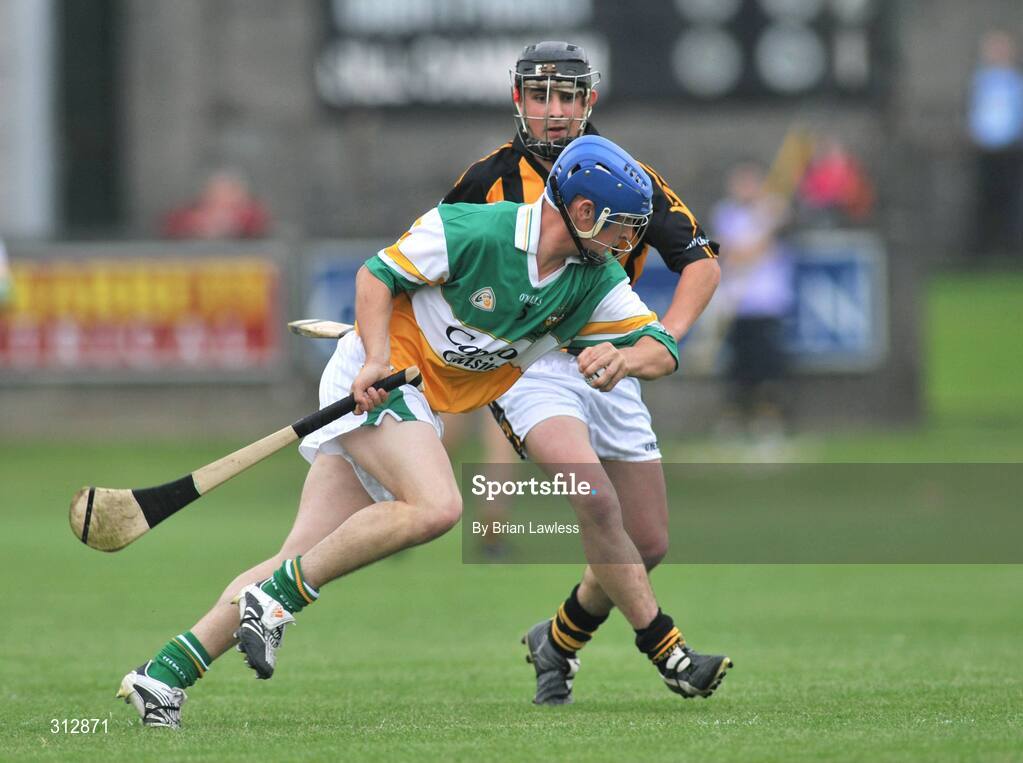 24 July 2008; Ger Treacy, Offaly, in action against James Dowling, Kilkenny. Leinster GAA Hurling Under 21 Championship Final, Offaly v Kilkenny, O'Connor Park, Tullamore, Co. Offaly. Picture credit: Brian Lawless / SPORTSFILE